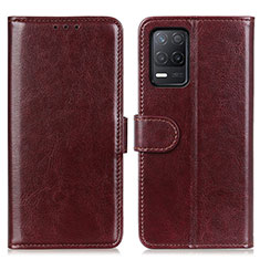 Funda de Cuero Cartera con Soporte Carcasa M07L para Realme 9 5G India Marron