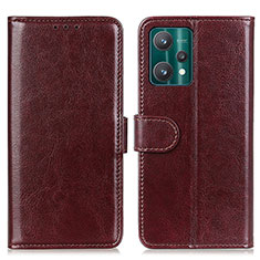 Funda de Cuero Cartera con Soporte Carcasa M07L para Realme 9 Pro+ Plus 5G Marron