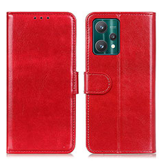 Funda de Cuero Cartera con Soporte Carcasa M07L para Realme 9 Pro+ Plus 5G Rojo