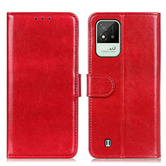 Funda de Cuero Cartera con Soporte Carcasa M07L para Realme C20 Rojo