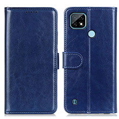 Funda de Cuero Cartera con Soporte Carcasa M07L para Realme C21 Azul