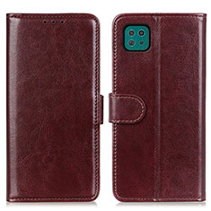 Funda de Cuero Cartera con Soporte Carcasa M07L para Samsung Galaxy A22 5G Marron