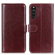 Funda de Cuero Cartera con Soporte Carcasa M07L para Sony Xperia 10 III Lite Marron