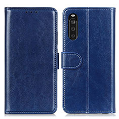 Funda de Cuero Cartera con Soporte Carcasa M07L para Sony Xperia 10 III SO-52B Azul