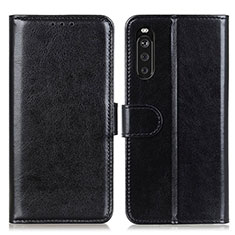 Funda de Cuero Cartera con Soporte Carcasa M07L para Sony Xperia 10 III SO-52B Negro