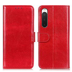 Funda de Cuero Cartera con Soporte Carcasa M07L para Sony Xperia 10 IV SOG07 Rojo
