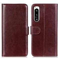 Funda de Cuero Cartera con Soporte Carcasa M07L para Sony Xperia 5 IV Marron