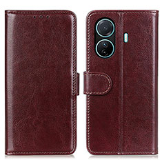 Funda de Cuero Cartera con Soporte Carcasa M07L para Vivo iQOO Z6 Pro 5G Marron