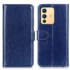 Funda de Cuero Cartera con Soporte Carcasa M07L para Vivo V23 5G Azul