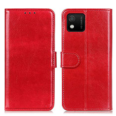 Funda de Cuero Cartera con Soporte Carcasa M07L para Wiko Y52 Rojo