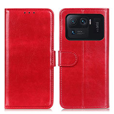 Funda de Cuero Cartera con Soporte Carcasa M07L para Xiaomi Mi 11 Ultra 5G Rojo