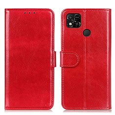 Funda de Cuero Cartera con Soporte Carcasa M07L para Xiaomi POCO C3 Rojo