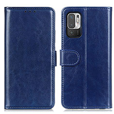 Funda de Cuero Cartera con Soporte Carcasa M07L para Xiaomi POCO M3 Pro 5G Azul