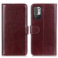 Funda de Cuero Cartera con Soporte Carcasa M07L para Xiaomi POCO M3 Pro 5G Marron