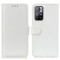 Funda de Cuero Cartera con Soporte Carcasa M07L para Xiaomi Poco M4 Pro 5G Blanco