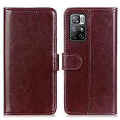 Funda de Cuero Cartera con Soporte Carcasa M07L para Xiaomi Poco M4 Pro 5G Marron