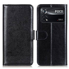 Funda de Cuero Cartera con Soporte Carcasa M07L para Xiaomi Poco X4 Pro 5G Negro