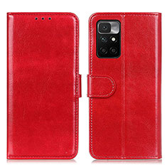 Funda de Cuero Cartera con Soporte Carcasa M07L para Xiaomi Redmi 10 (2022) Rojo