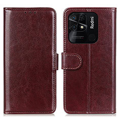 Funda de Cuero Cartera con Soporte Carcasa M07L para Xiaomi Redmi 10 Power Marron