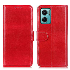 Funda de Cuero Cartera con Soporte Carcasa M07L para Xiaomi Redmi 10 Prime Plus 5G Rojo