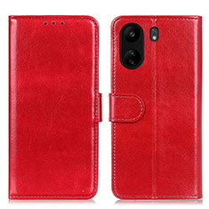 Funda de Cuero Cartera con Soporte Carcasa M07L para Xiaomi Redmi 13C Rojo