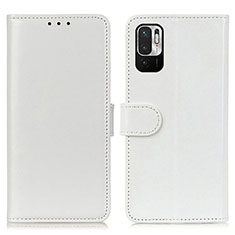 Funda de Cuero Cartera con Soporte Carcasa M07L para Xiaomi Redmi Note 10 JE 5G Blanco