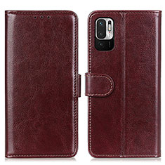 Funda de Cuero Cartera con Soporte Carcasa M07L para Xiaomi Redmi Note 10 JE 5G Marron