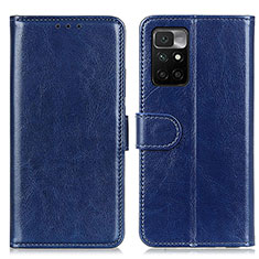 Funda de Cuero Cartera con Soporte Carcasa M07L para Xiaomi Redmi Note 11 4G (2021) Azul