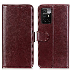 Funda de Cuero Cartera con Soporte Carcasa M07L para Xiaomi Redmi Note 11 4G (2021) Marron