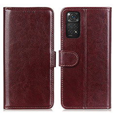 Funda de Cuero Cartera con Soporte Carcasa M07L para Xiaomi Redmi Note 11 4G (2022) Marron