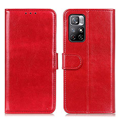 Funda de Cuero Cartera con Soporte Carcasa M07L para Xiaomi Redmi Note 11 5G Rojo