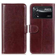 Funda de Cuero Cartera con Soporte Carcasa M07L para Xiaomi Redmi Note 11E Pro 5G Marron