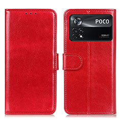 Funda de Cuero Cartera con Soporte Carcasa M07L para Xiaomi Redmi Note 11E Pro 5G Rojo