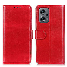 Funda de Cuero Cartera con Soporte Carcasa M07L para Xiaomi Redmi Note 11T Pro+ Plus 5G Rojo