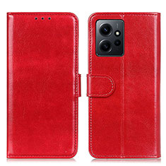 Funda de Cuero Cartera con Soporte Carcasa M07L para Xiaomi Redmi Note 12 4G Rojo