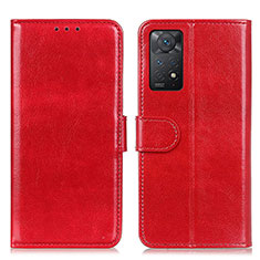 Funda de Cuero Cartera con Soporte Carcasa M07L para Xiaomi Redmi Note 12 Pro 4G Rojo