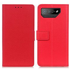 Funda de Cuero Cartera con Soporte Carcasa M08L para Asus ROG Phone 7 Pro Rojo