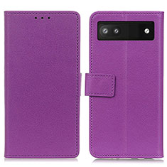 Funda de Cuero Cartera con Soporte Carcasa M08L para Google Pixel 6a 5G Morado