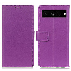 Funda de Cuero Cartera con Soporte Carcasa M08L para Google Pixel 7 Pro 5G Morado