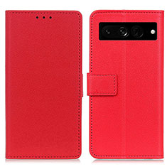 Funda de Cuero Cartera con Soporte Carcasa M08L para Google Pixel 7 Pro 5G Rojo