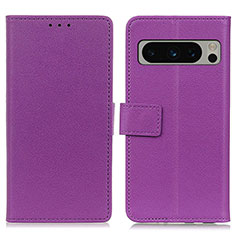 Funda de Cuero Cartera con Soporte Carcasa M08L para Google Pixel 8 Pro 5G Morado