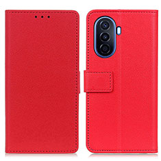 Funda de Cuero Cartera con Soporte Carcasa M08L para Huawei Enjoy 50 Rojo