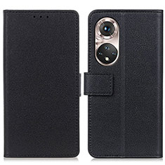 Funda de Cuero Cartera con Soporte Carcasa M08L para Huawei Honor 50 Pro 5G Negro