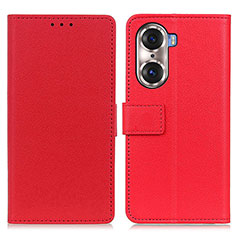 Funda de Cuero Cartera con Soporte Carcasa M08L para Huawei Honor 60 5G Rojo