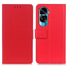 Funda de Cuero Cartera con Soporte Carcasa M08L para Huawei Honor 90 Lite 5G Rojo