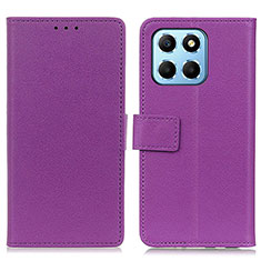 Funda de Cuero Cartera con Soporte Carcasa M08L para Huawei Honor X6 5G Morado