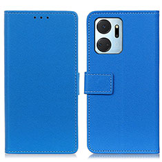 Funda de Cuero Cartera con Soporte Carcasa M08L para Huawei Honor X7a Azul