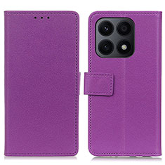 Funda de Cuero Cartera con Soporte Carcasa M08L para Huawei Honor X8a 4G Morado