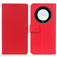 Funda de Cuero Cartera con Soporte Carcasa M08L para Huawei Honor X9a 5G Rojo