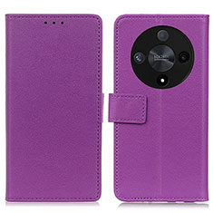 Funda de Cuero Cartera con Soporte Carcasa M08L para Huawei Honor X9b 5G Morado